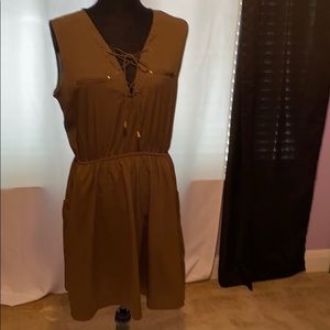 Army green dress with pockets
